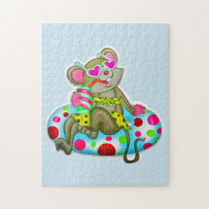 NIEDLICHE MAUS AM STRAND JIGSAW PUZZLE
