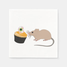 Niedliche Maus Eating Halloween Eyeball Serviette