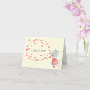 Niedliche Maus I Liebe Sie Valentinstag Jahrestag Karte