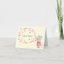 Niedliche Maus I Liebe Sie Valentinstag Jahrestag Karte