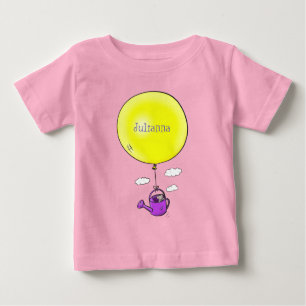 Niedliche Maus in der Gießkanne mit Ballon Cartoon Baby T-shirt
