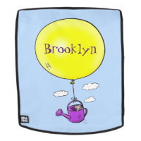 Niedliche Maus in der Gießkanne mit Ballon Cartoon
