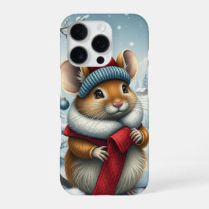 Niedliche Maus in Preppy Winter Attraktion und Hut iPhone 16 Pro Hülle