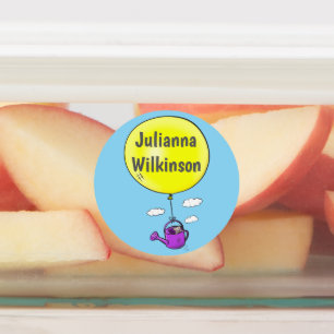 Niedliche Maus mit Ballon personalisierter Cartoon Etiketten