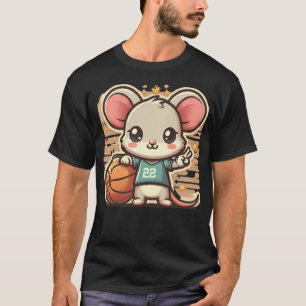 Niedliche Maus mit Basketball T-Shirt