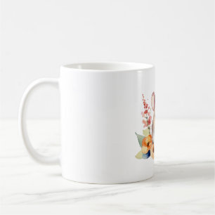 Niedliche Maus mit Blume im Aquarellstil Kaffeetasse