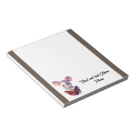 Niedliche Maus mit Buch Notizblock