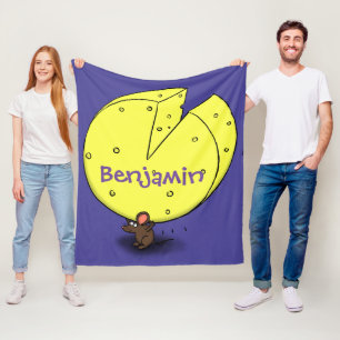 Niedliche Maus mit Cartoon-Abbildung Fleecedecke