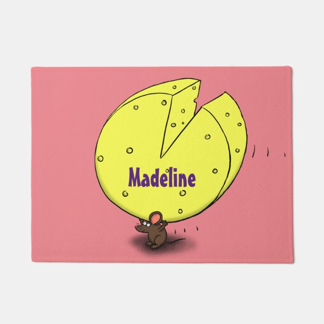 Niedliche Maus mit Cartoon-Abbildung Fußmatte (Vorderseite)