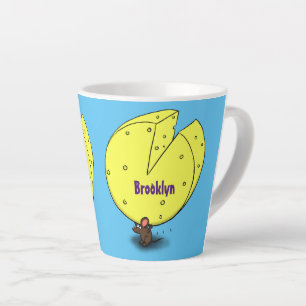 Niedliche Maus mit Cartoon-Abbildung Milchtasse