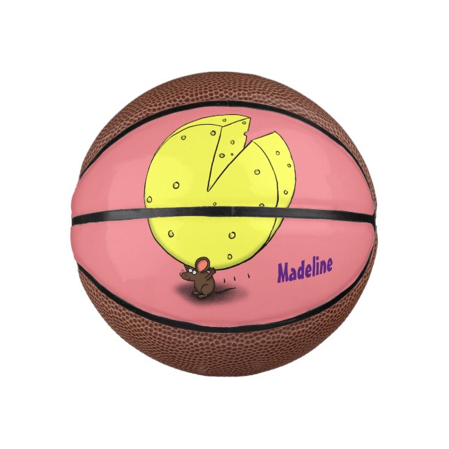 Niedliche Maus mit Cartoon-Abbildung Mini Basketball (Vorderseite)