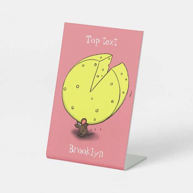 Niedliche Maus mit Cartoon-Abbildung Sockelschild (Vorderseite)