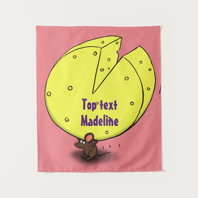 Niedliche Maus mit Cartoon-Abbildung Wandteppich (Vorderseite)