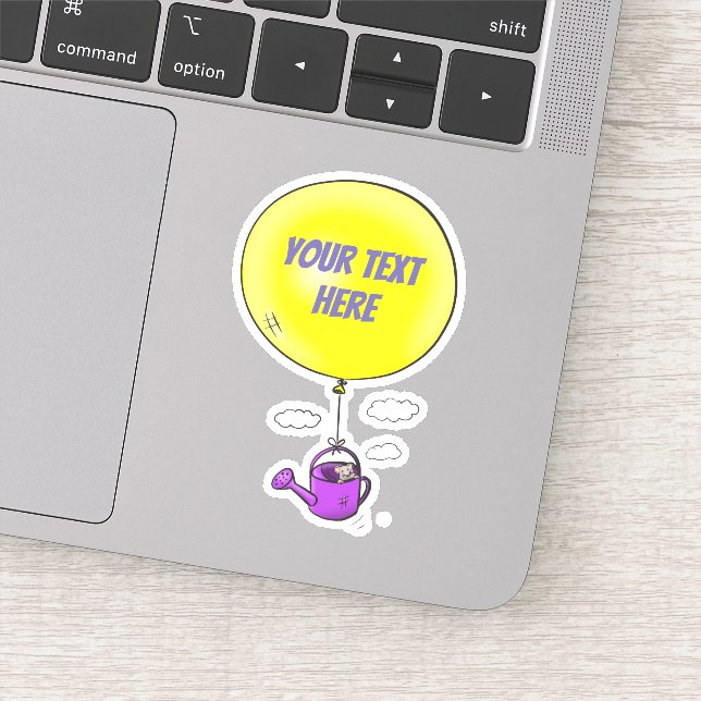 Niedliche Maus mit gelber Ballondarstellung Aufkleber (Detail)