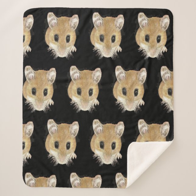 Niedliche Maus Neugieriger Spaß Wasserfarben Sherpadecke (Vorderseite)