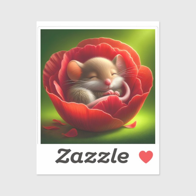 Niedliche Maus schlafen Aufkleber (Blatt)