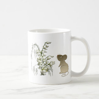 Niedliche Maus und Lilie des Tales Kaffeetasse