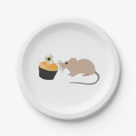 Niedliche Maus zu Halloween Eyeball Cupcake Pappteller