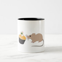 Niedliche Maus zu Halloween Eyeballs essen Zweifarbige Tasse
