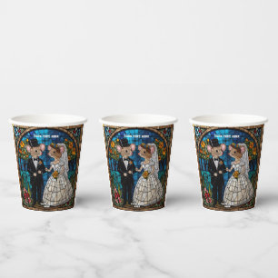 Niedliche Mäuse Hochzeitscouple-Untersetzer Pappbecher