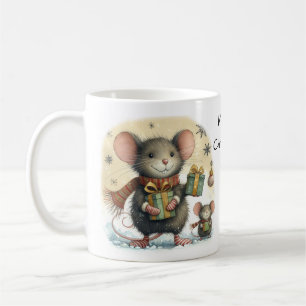 Niedliche Mäuse mit eingepackten Geschenken Kaffeetasse
