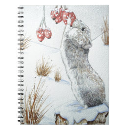 Niedliche Mäuse-Schneeszene Notizblock