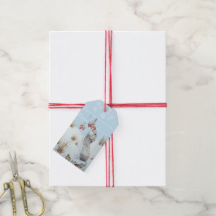Niedliche Mäuse und rote Beeren - Schneeszene Geschenkanhänger