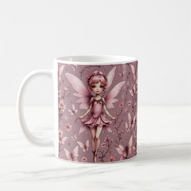 Niedliche Mauve Pixie Fairy Tasse (Links)