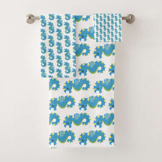 Niedliche Meereskreatur - Seepferd Badhandtuch Set (Insitu)