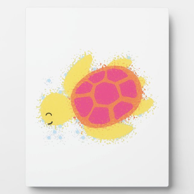 Niedliche Meeresschildkröte Fotoplatte (Vorderseite)