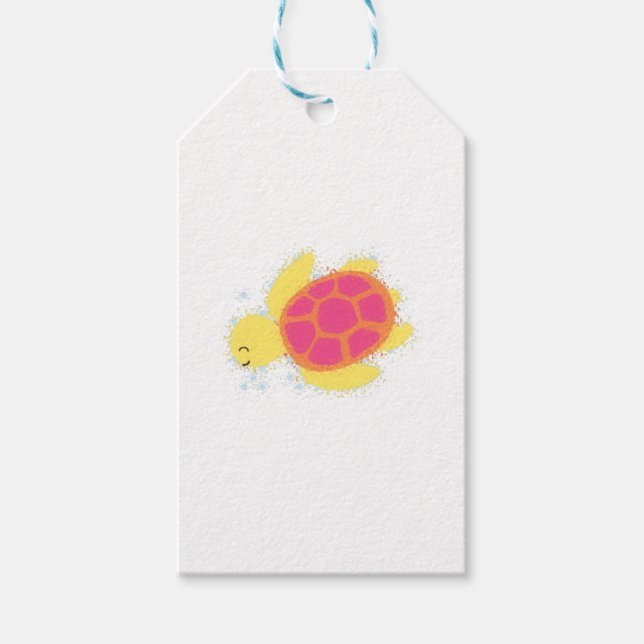 Niedliche Meeresschildkröte Geschenkanhänger (Vorderseite)