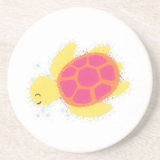 Niedliche Meeresschildkröte Getränkeuntersetzer (Vorne)