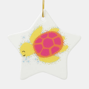 Niedliche Meeresschildkröte Keramik Ornament