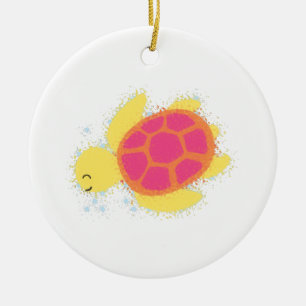 Niedliche Meeresschildkröte Keramikornament