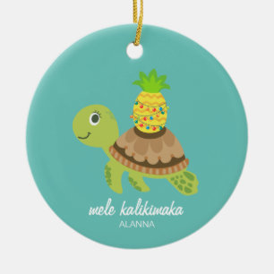 Niedliche Meeresschildkröte Mele Kalikimaka Ornam Keramik Ornament