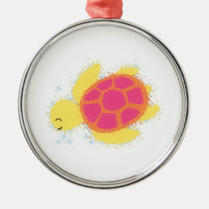 Niedliche Meeresschildkröte Silbernes Ornament