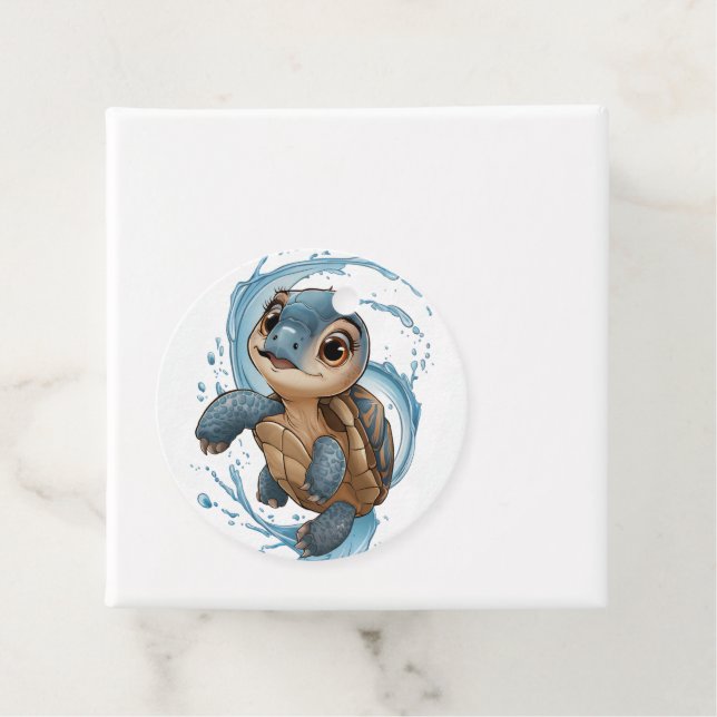 Niedliche Meeresschildkröte Weihnachtsfeiertag Geschenkanhänger (Beispiel)