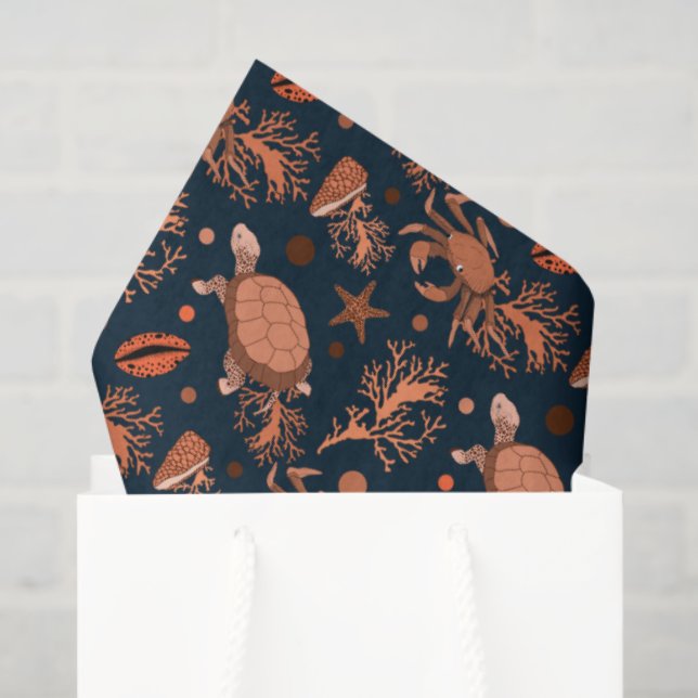 Niedliche Meeresschildkröten Krabben Patterre Stra Seidenpapier (Geschenktüte)