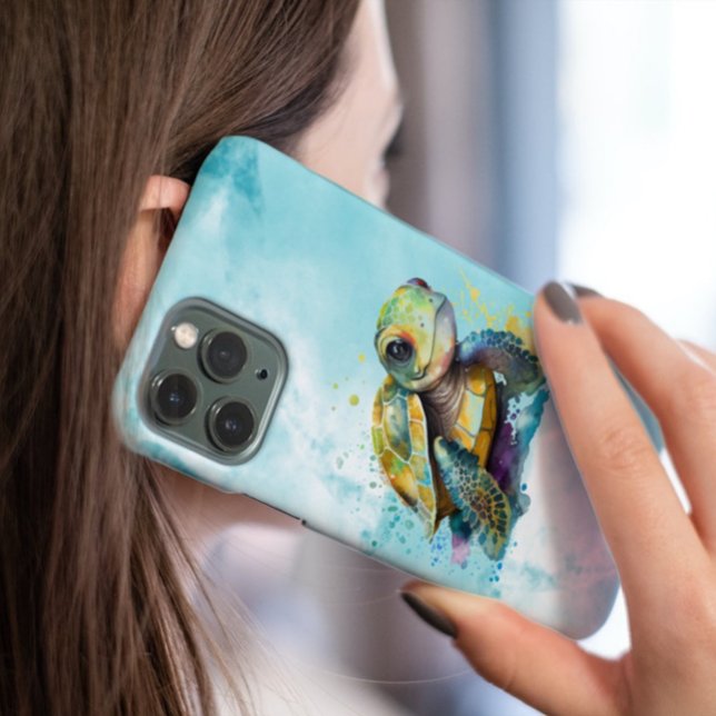 Niedliche Meeresschildkröten - Kunstwerk Blau Case-Mate iPhone Hülle (Von Creator hochgeladen)