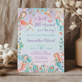 Niedliche Meerjungdusche unter dem Sea Baby Girl Einladung