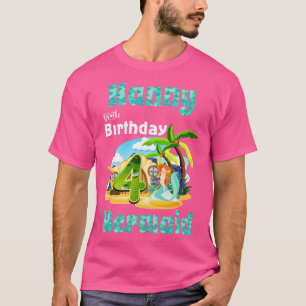 Niedliche Meerjungfrau am 4. Geburtstag T-Shirt