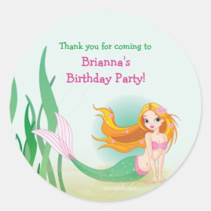 Niedliche Meerjungfrau-Aufkleber Runder Aufkleber