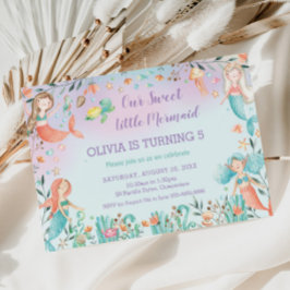 Niedliche Meerjungfrau Geburtstag unter dem Party  Einladung