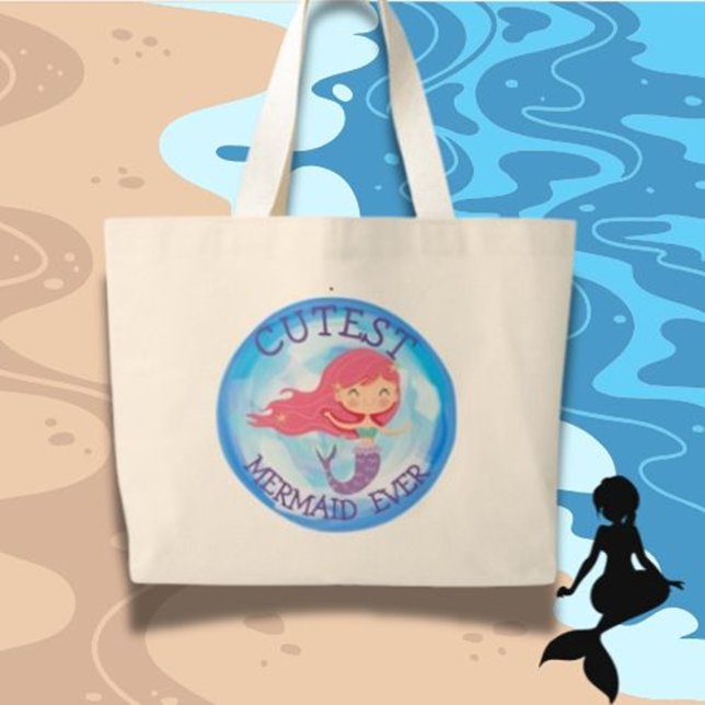 Niedliche Meerjungfrau je Totbeutel Tragetasche (Magical Mermaid Birthday Gifts for Your Little Girl)