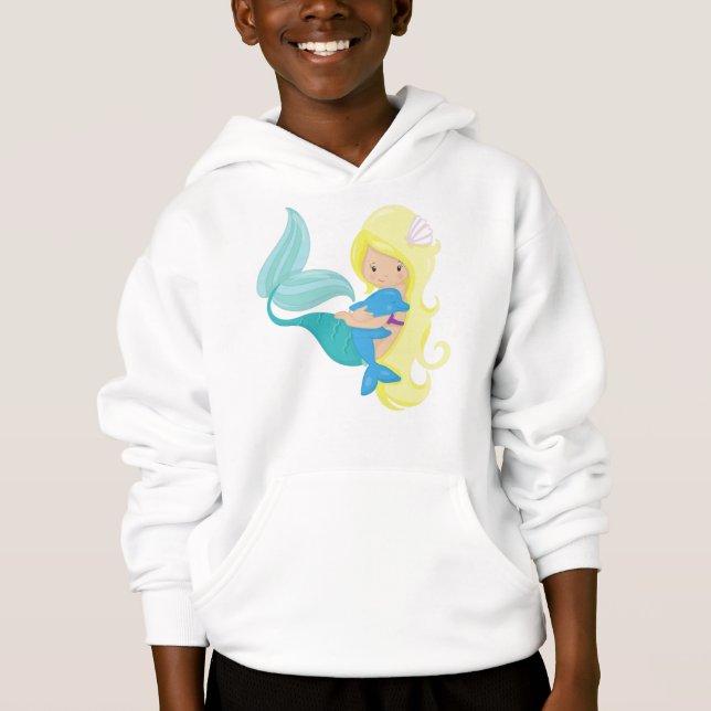 Niedliche Meerjungfrau, kleine Meerjungfrau, Blond Hoodie (Vorderseite)