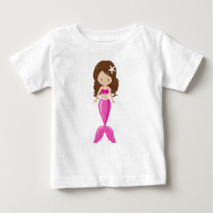 Niedliche Meerjungfrau, kleine Meerjungfrau, braun Baby T-shirt