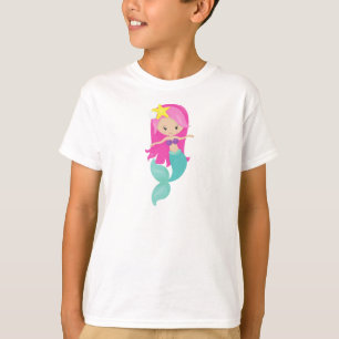 Niedliche Meerjungfrau, kleine Meerjungfrau, rosa  T-Shirt