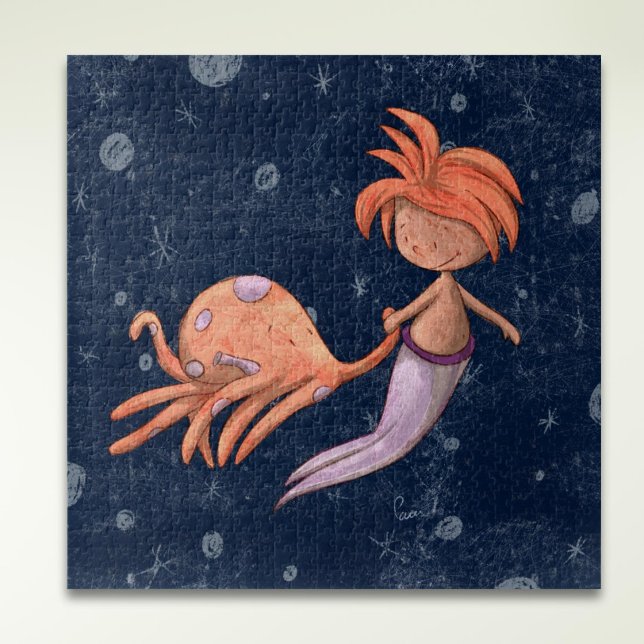Niedliche Meerjungfrau Oktopus  Puzzle (Von Creator hochgeladen)