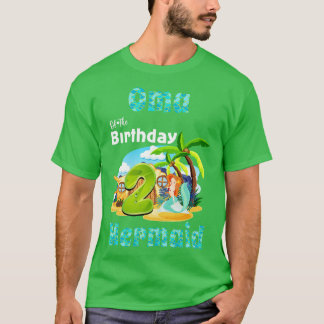 Niedliche Meerjungfrau Oma des 2. Geburtstags T-Shirt