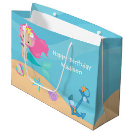 Niedliche Meerjungfrau Personalisiert Sommer Gebur Große Geschenktüte